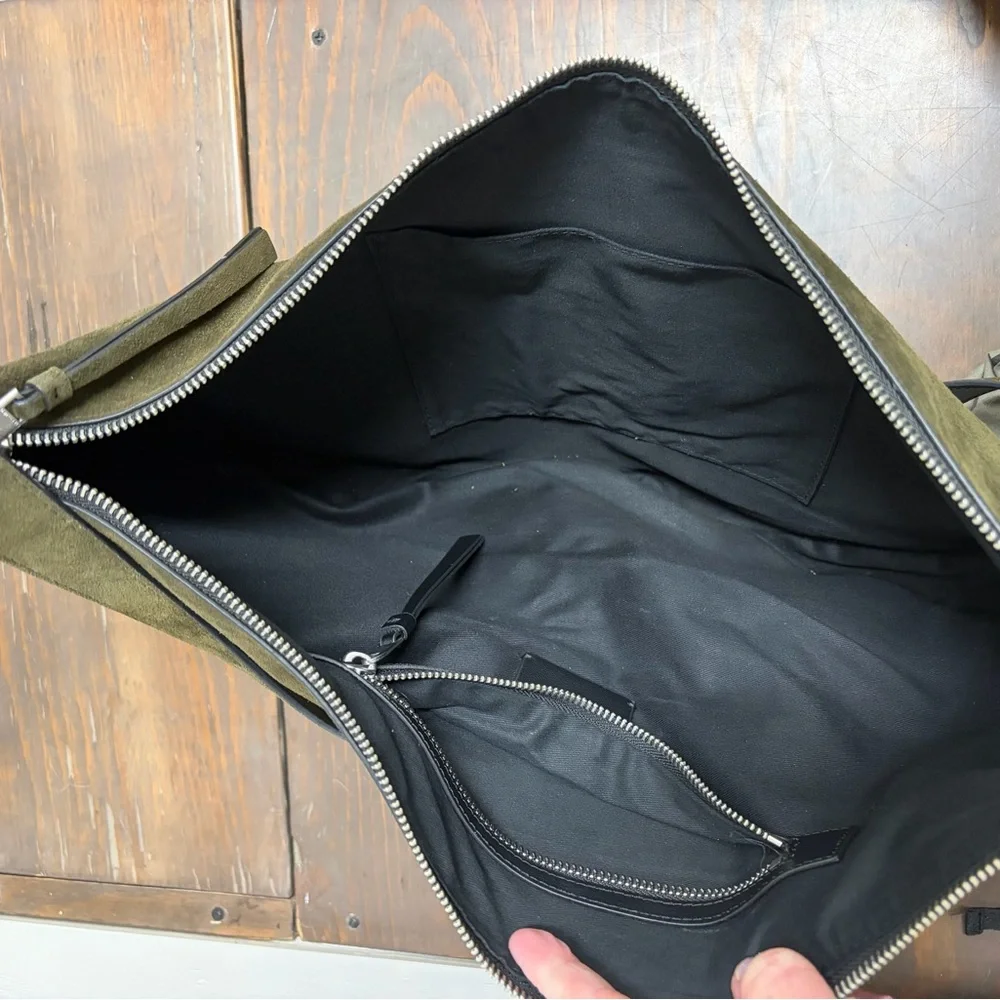 All Saints Olive Green Crossbody Half Moon Bag - Picture 5 of 5